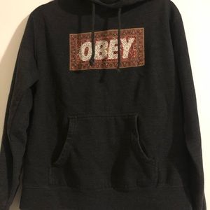 OBEY Gray / Grey sweatshirt hoodie